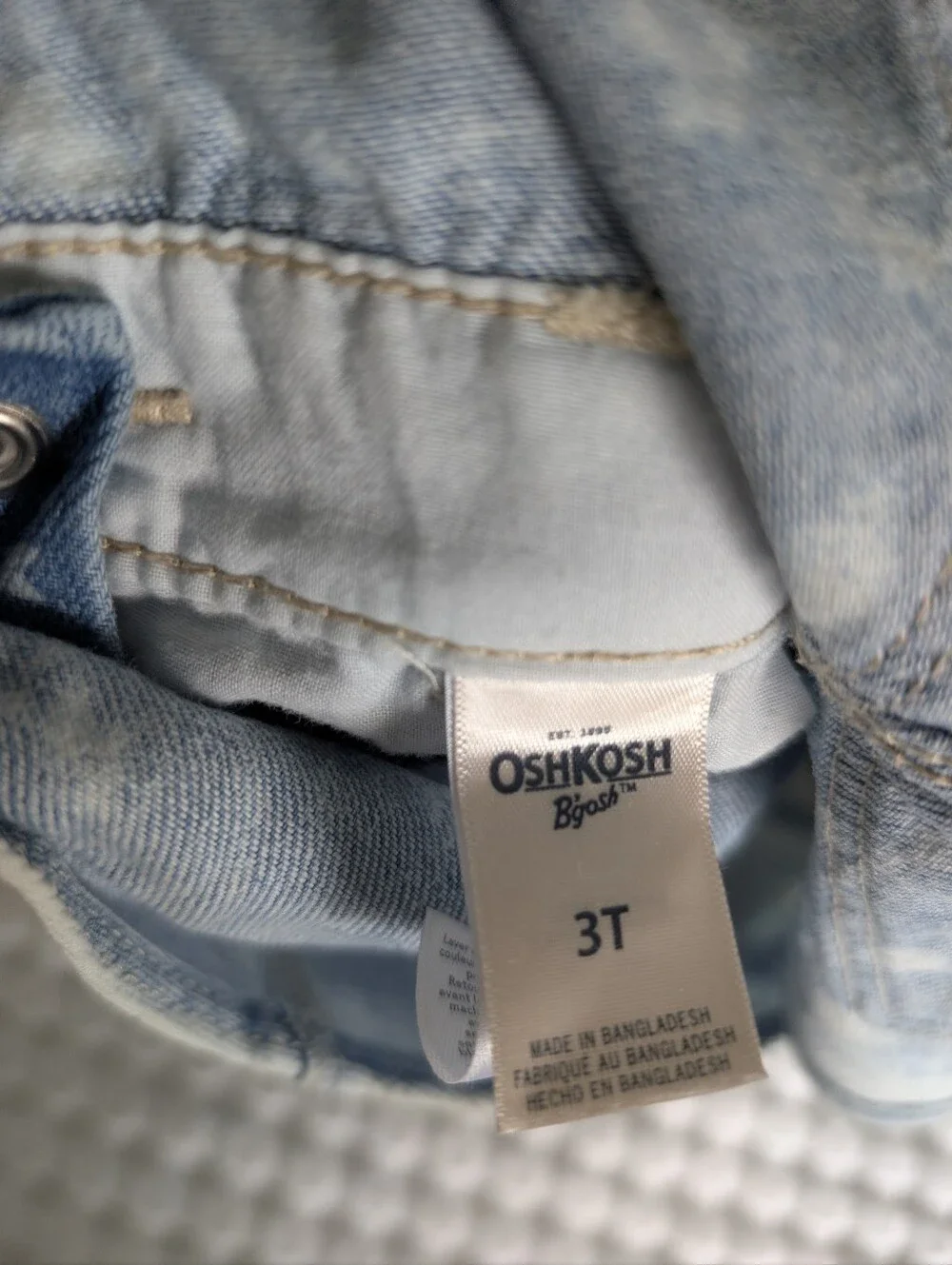 Oshkosh Faded Denim Shortalls With White Star Print